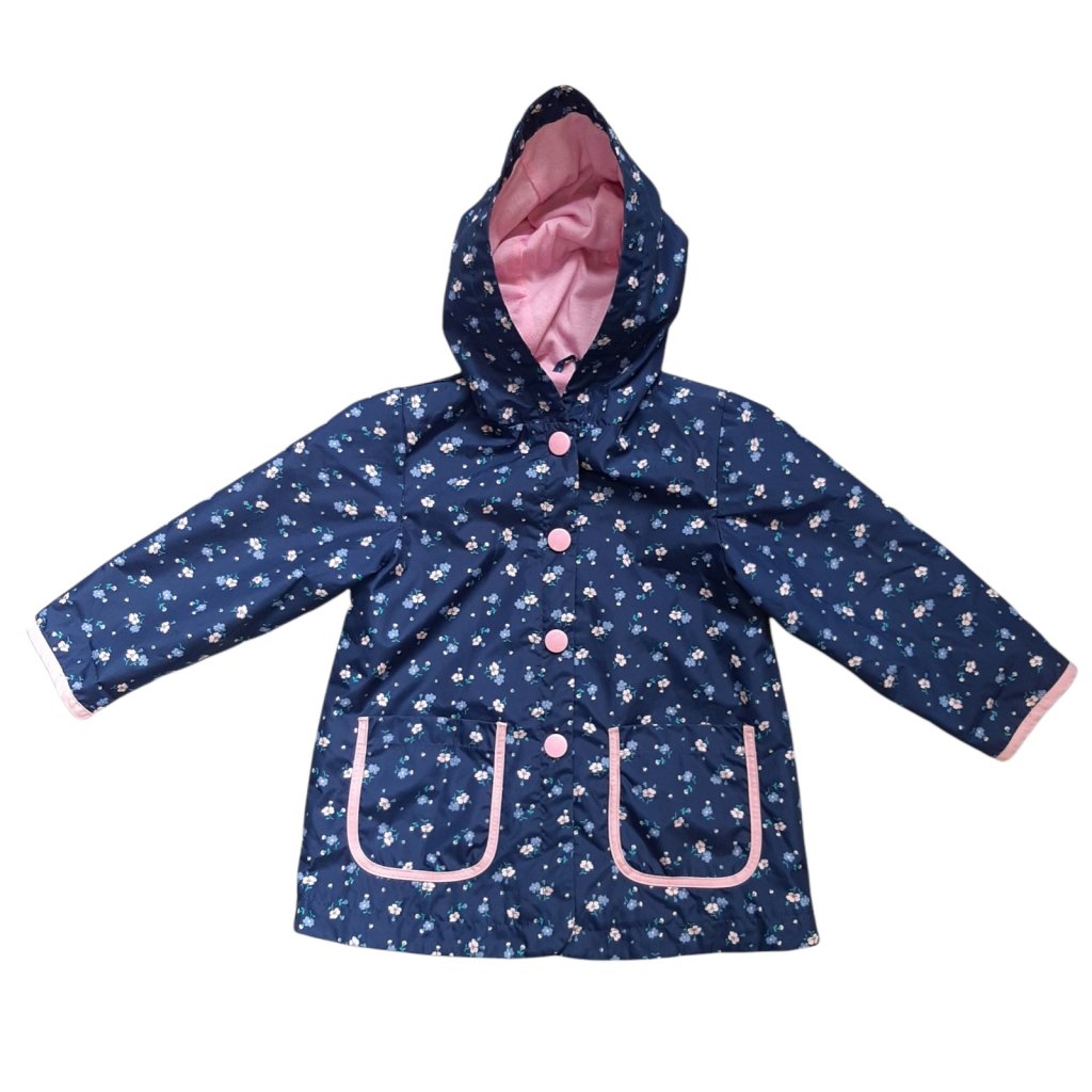 Carter’s Flower Print Hooded Raincoat Girls Size 3T