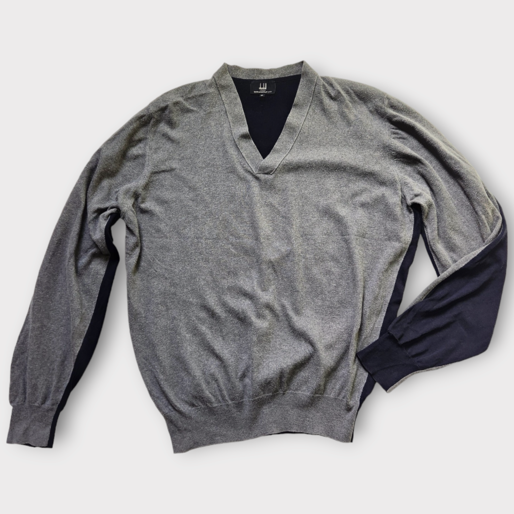 Dunhill V-Neck Sweater Engineered Fit Color Block Mens Size XL