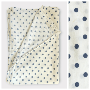 Garnet Hill Flat Sheet Size Twin Blue Polka Dot