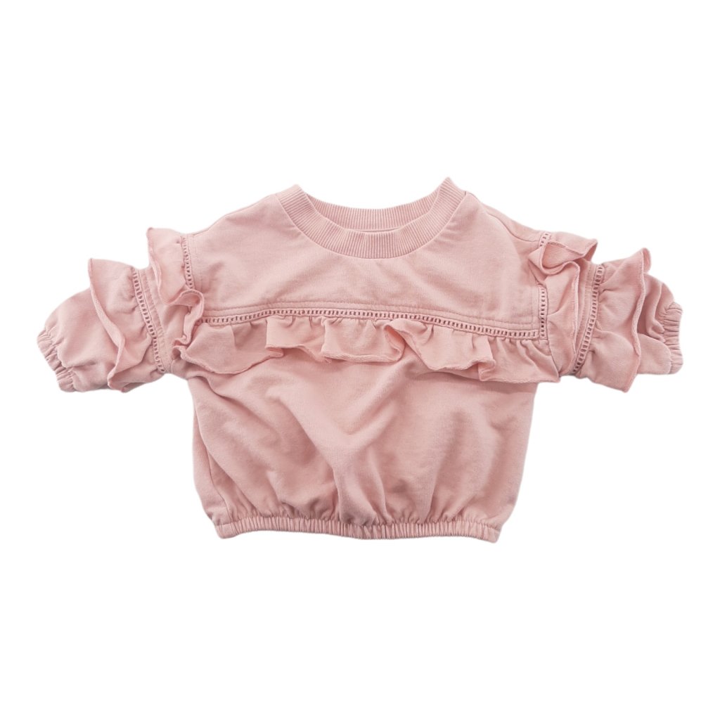 Gymboree Ruffle Crew Neck Top Girls Size 0-3Months