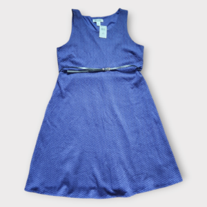 Motherhood Maternity Fit Flare Dress Size L Purple Sleeveless A-line Belted