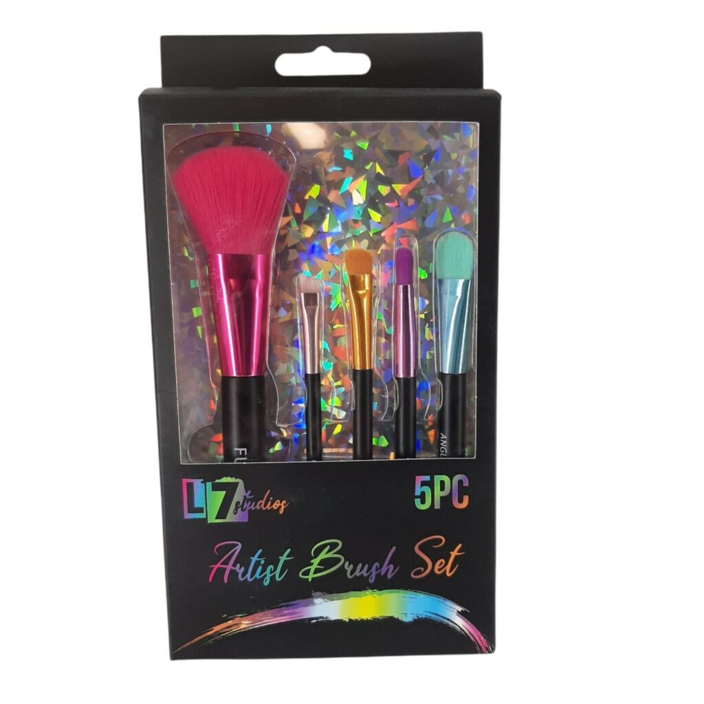 NWT Makeup Brush 5pc Set – Metallic Rainbow