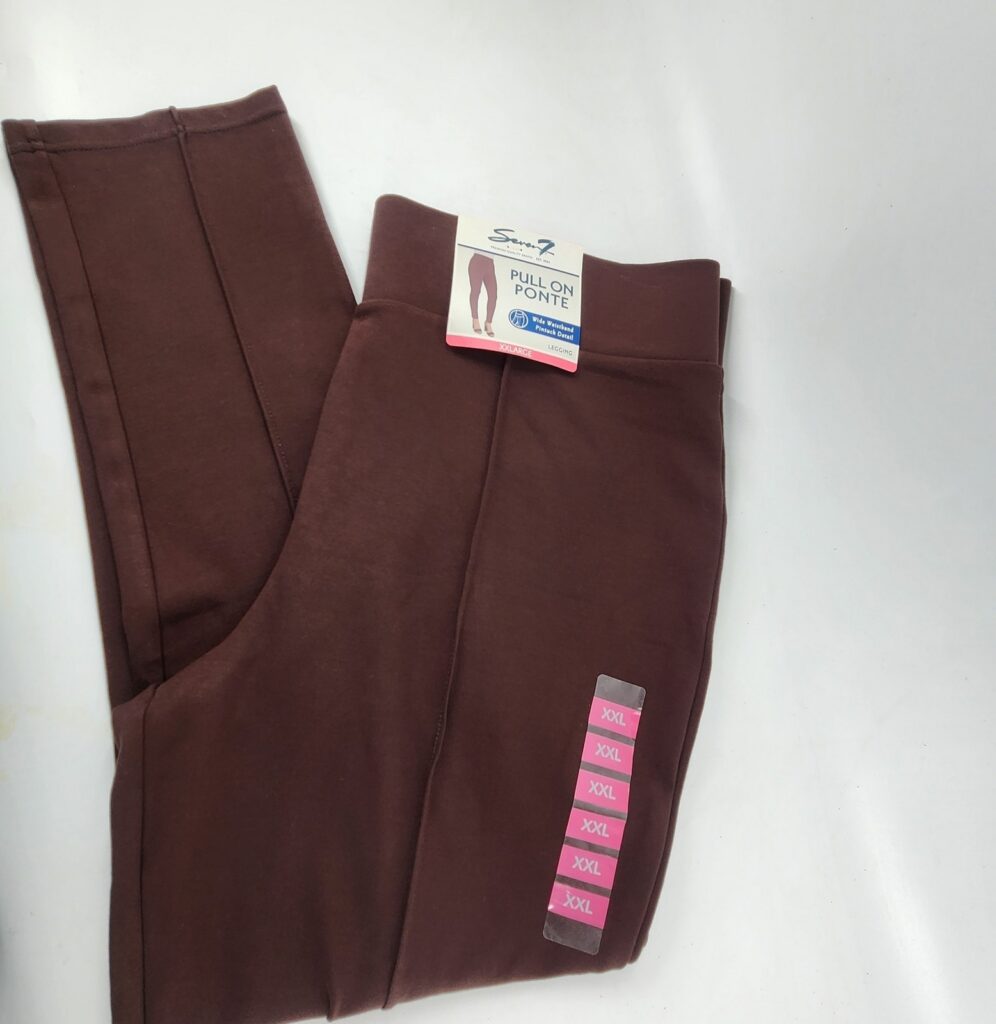 Seven7 Pull On Ponte Leggings Womens XXL Brown Stretch High Waist Casual Luxe