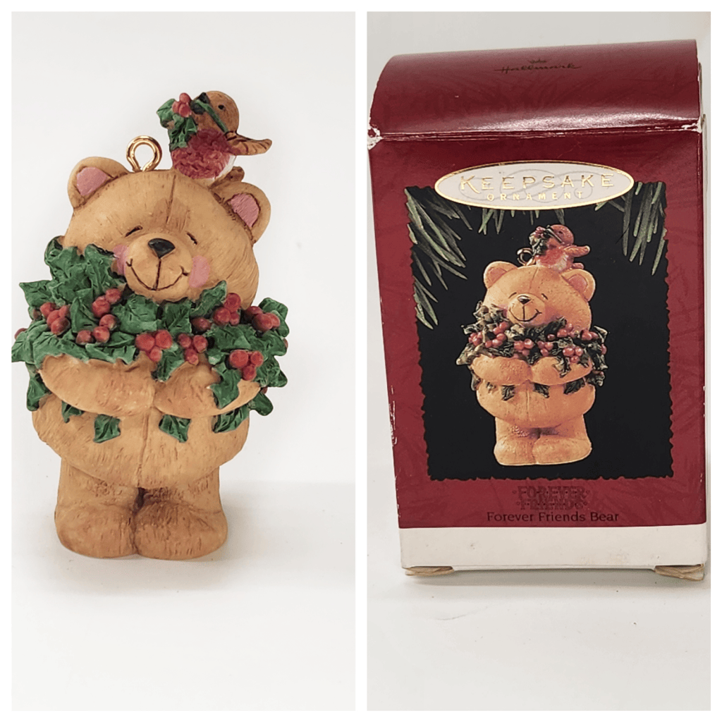 $$Vintage 1995 Hallmark Keepsake Christmas Ornament Forever Friends Bear Holiday