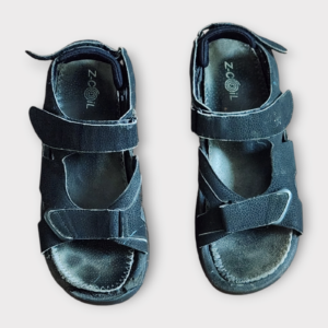 Z-Coil Womens Sidewinder Sandal Size 10 Black Leather Open Coil Outdoor Orthotic